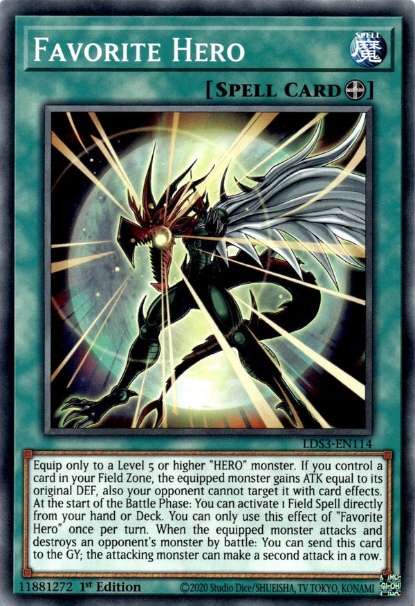 Yugioh Favorite Hero LDS3-EN114 Common 1st Edition NM