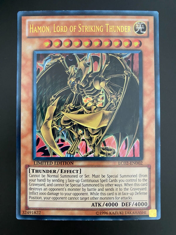 Yugioh Hamon, Lord of Striking Thunder LC02-EN002 Limited Edition Ultra Rare VLP