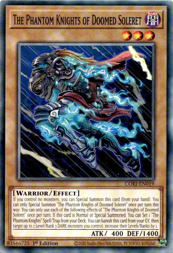 Yugioh The Phantom Knights of Doomed Soleret CORI-EN019 Common 1st Edition NM