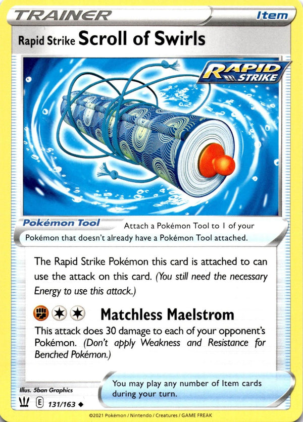 Pokemon Rapid Strike Scroll of Swirls 131/163 Battle Styles Non Holo NM