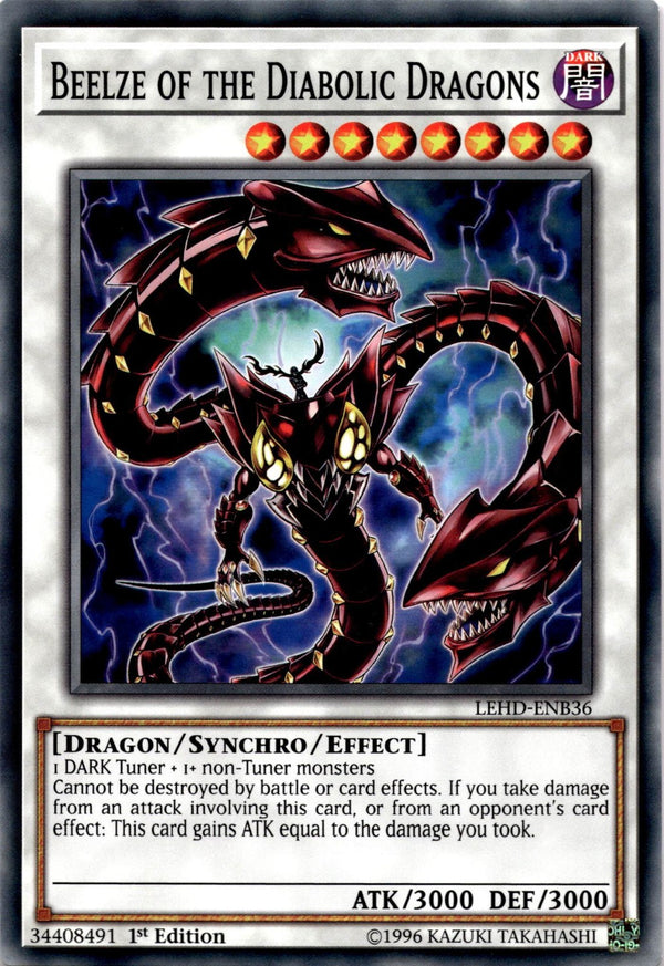 Yugioh Beelze of the Diabolic Dragons LEHD-ENB36 Common 1st Edition NM