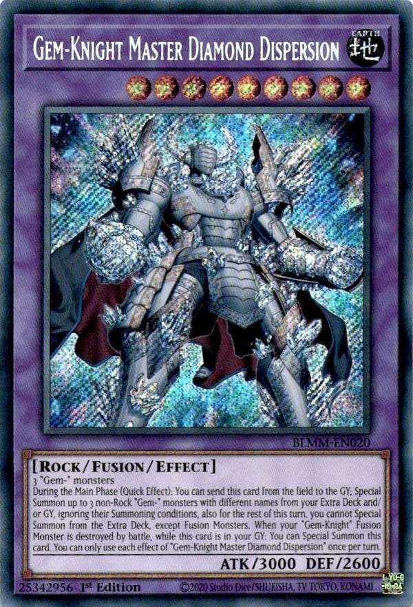 Yugioh Gem-Knight Master Diamond Dispersion BLMM-EN020 Secret Rare 1st Ed NM