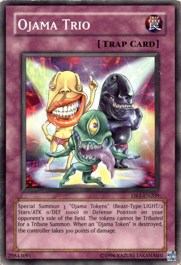Yugioh Ojama Trio DR1-EN209 Common Unlimited Edition DAMAGED