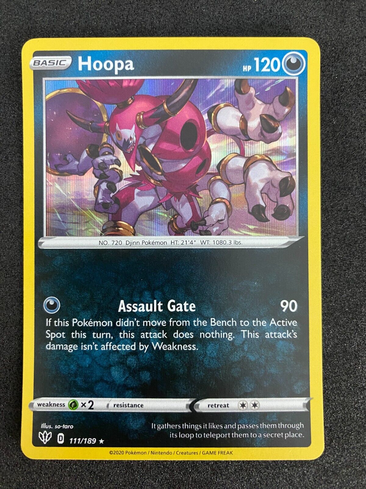 Pokemon Hoopa 111/189 Darkness Ablaze Holo NM-MINT