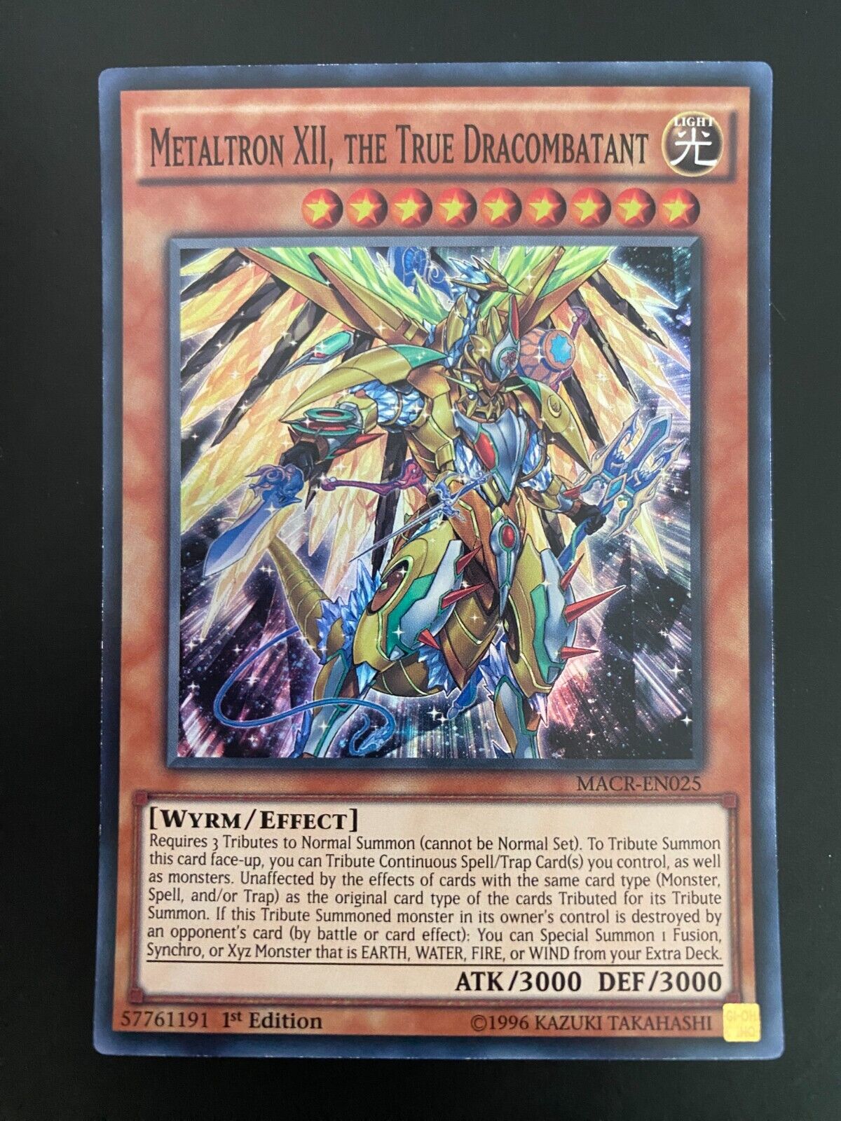 Yugioh Metaltron XII, the True Dracombatant MACR-EN025 Super Rare 1st Ed VLP/NM