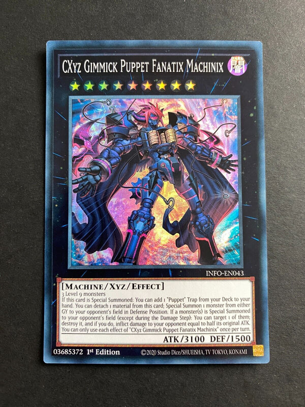 Yugioh CXyz Gimmick Puppet Fanatix Machinix INFO-EN043 Super Rare 1st Edition NM