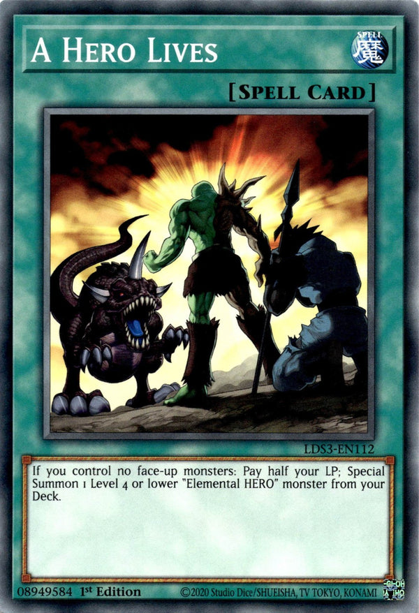 Yugioh A Hero Lives LDS3-EN112 Common 1st Edition NM