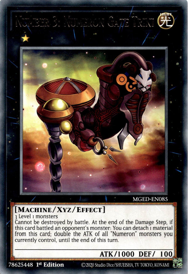 Yugioh Number 3: Numeron Gate Trini MGED-EN085 Rare 1st Edition NM