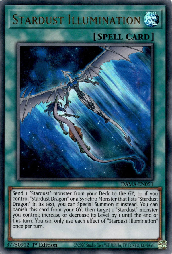 Yugioh Stardust Illumination DAMA-EN051 Ultra Rare 1st Edition LP