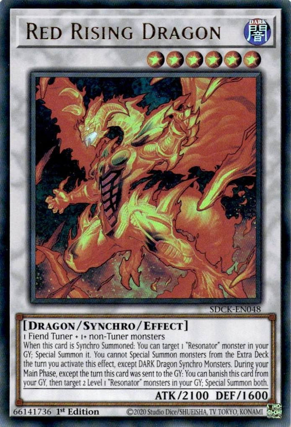 Yugioh Red Rising Dragon SDCK-EN048 Ultra Rare 1st Edition NM