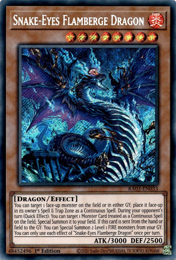 Yugioh Snake-Eyes Flamberge Dragon RA03-EN033 Secret Rare 1st Edition LP