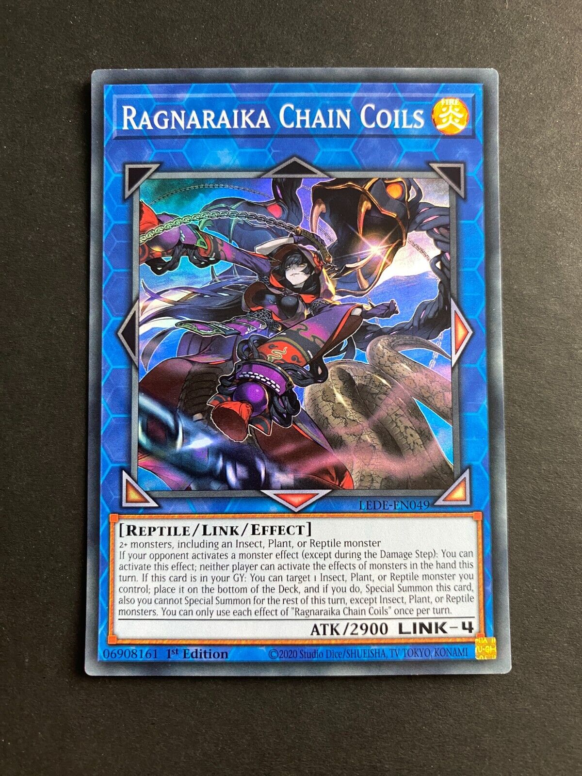 Yugioh Ragnaraika Chain Coils LEDE-EN049 Super Rare 1st Edition NM