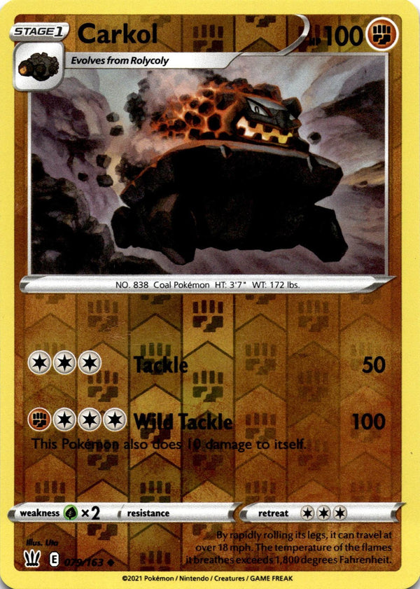 Pokemon Carkol 079/163 Battle Styles Reverse Holo NM