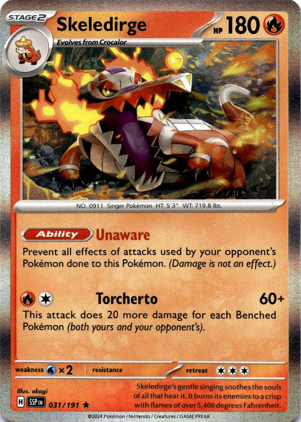 Pokemon Skeledirge 031/191 Surging Sparks Holo NM
