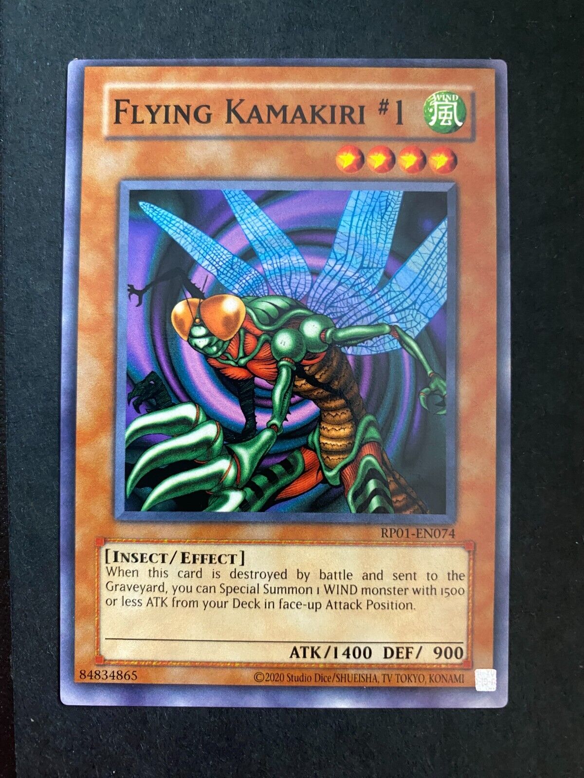 Yugioh Flying Kamakiri #1 RP01-EN074 Common (Misprint/Miscut) #1 Retro Pack NM