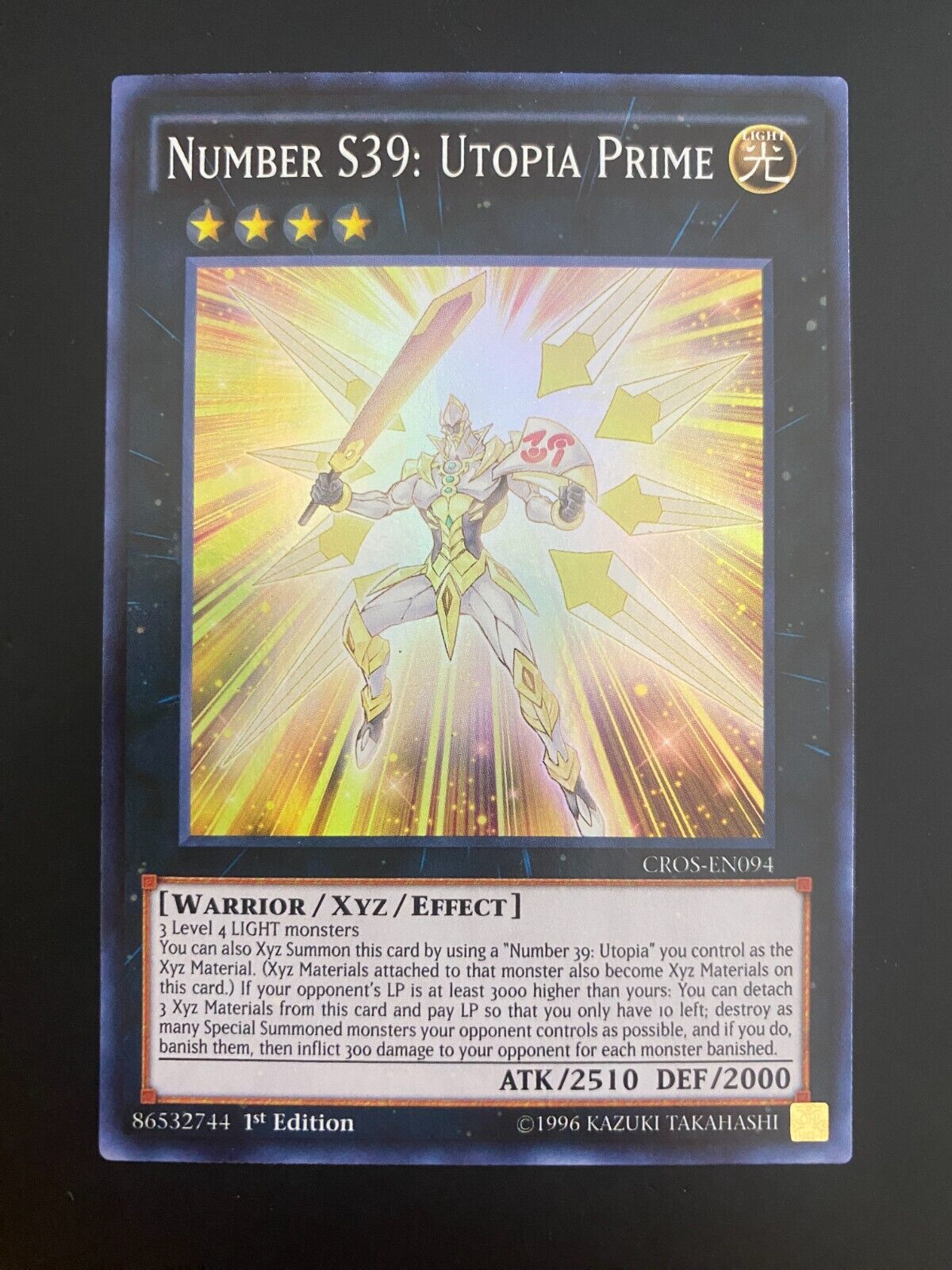 Yugioh Number S39: Utopia Prime CROS-EN094 1st Edition Super Rare NM/MINT