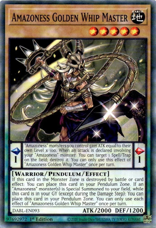Yugioh Amazoness Golden Whip Master DABL-EN093 Common 1st Edition NM