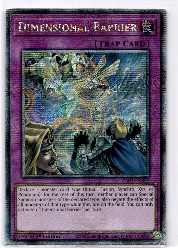 Yugioh Dimensional Barrier RA01-EN072 Quarter Century Rare 1st Edition VLP/NM