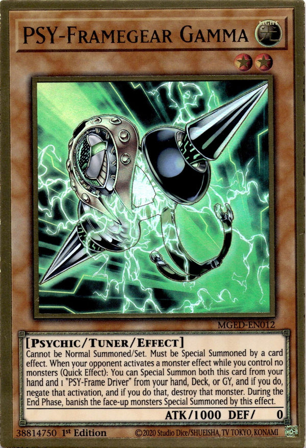 Yugioh PSY-Framegear Gamma MGED-EN012 Premium Gold Rare 1st Edition NM