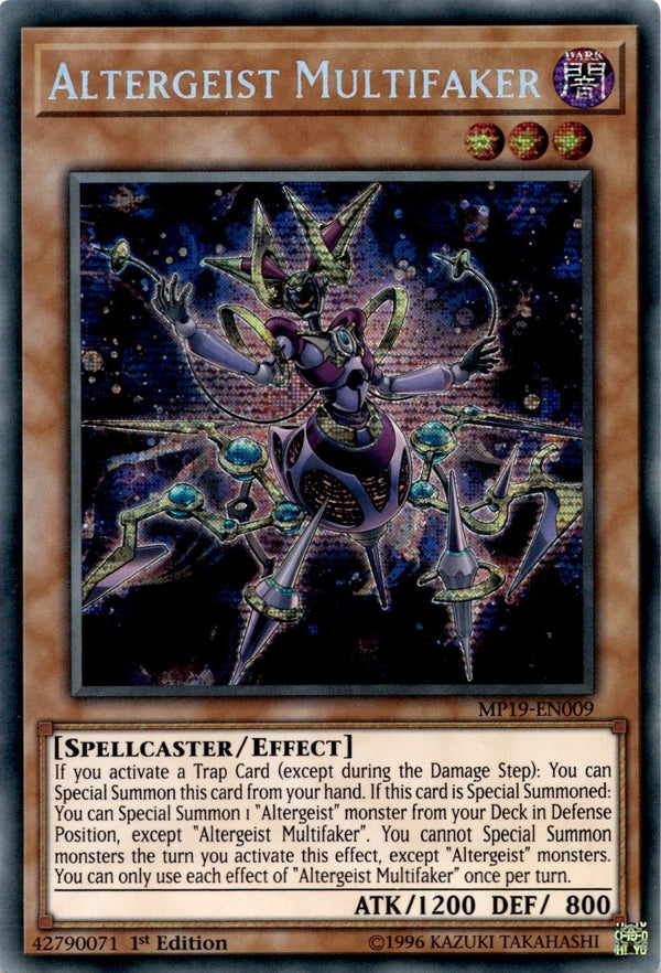 Yugioh Altergeist Multifaker MP19-EN009 Secret Rare 1st Edition NM