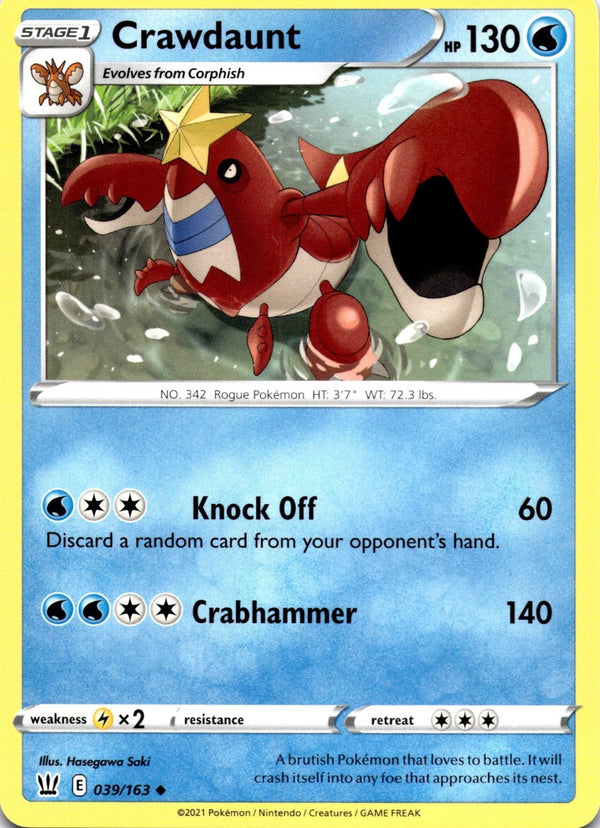 Pokemon Crawdaunt 039/163 Battle Styles Non Holo NM