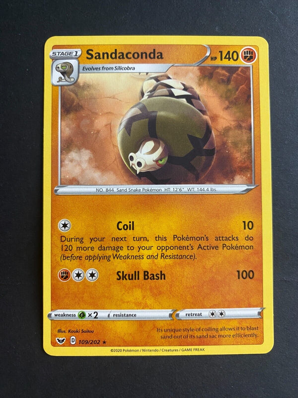 Pokemon Sandaconda 109/202 Sword Shield Base Rare Non Holo NM
