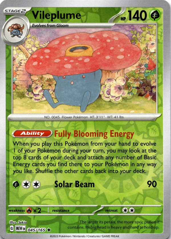 Pokemon Vileplume 045/165 Pokemon 151 Reverse Holo VLP/NM