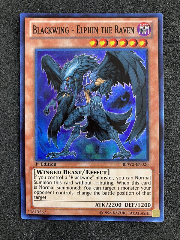 Yugioh Blackwing - Elphin The Raven BPW2-EN026 Super Rare 1st Edition NM