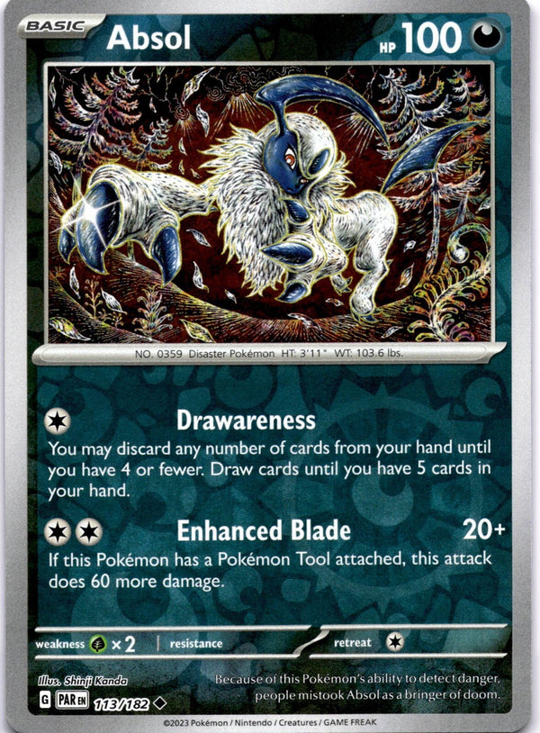 Pokemon Absol 113/182 Paradox Rift Reverse Holo VLP/NM
