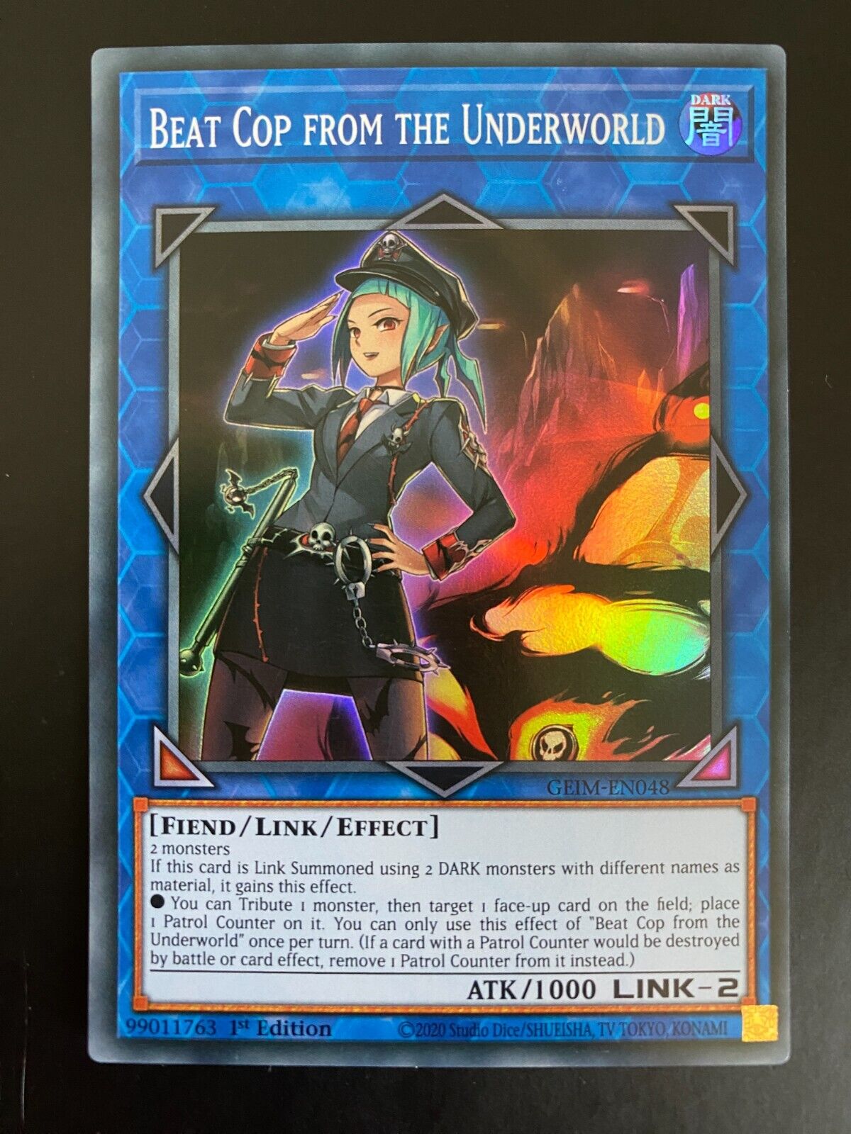 Yugioh Beat Cop from the Underworld GEIM-EN048 1st Edition Super Rare NM/MINT