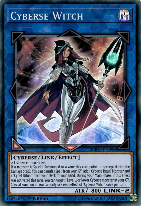 Yugioh Cyberse Witch MP19-EN098 Super Rare 1st Edition VLP/NM