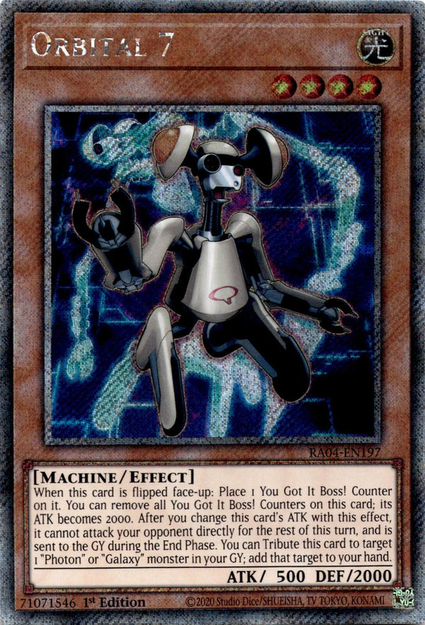 Yugioh Orbital 7 RA04-EN197 Platinum Secret Rare 1st Edition NM