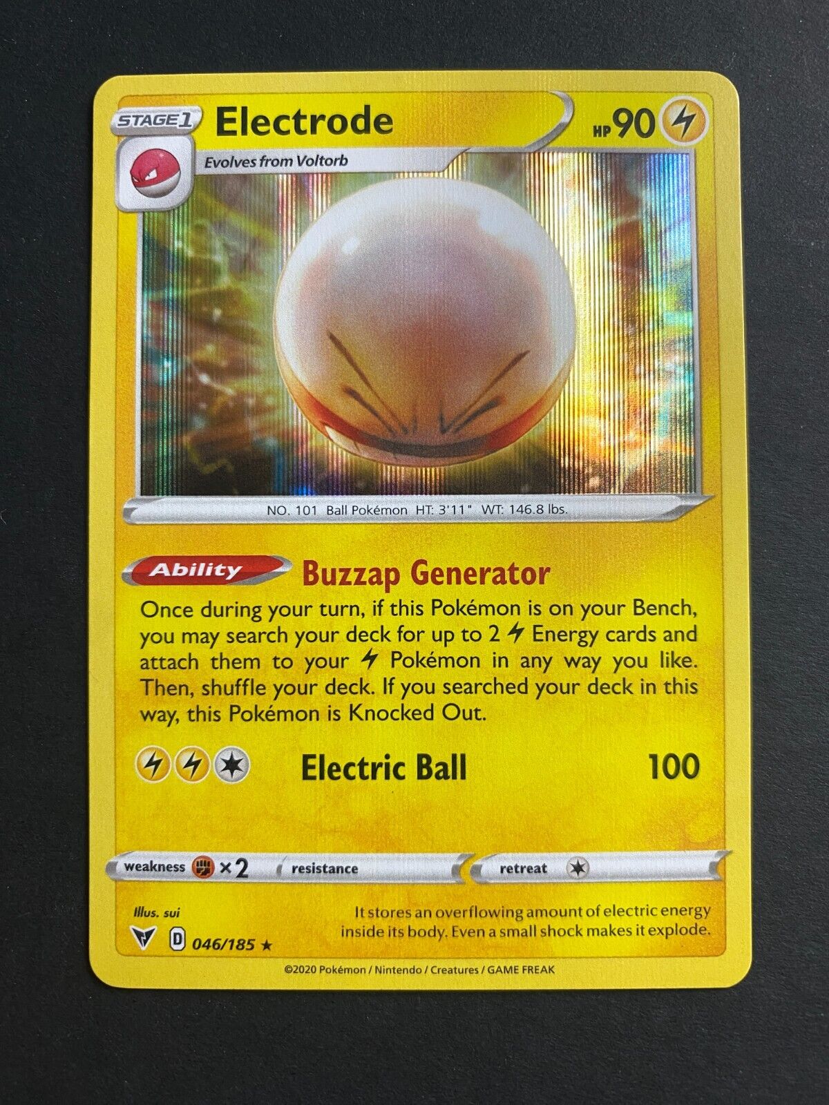 Pokemon Electrode 046/185 Vivid Voltage Holo NM