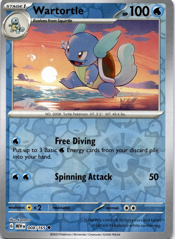 Pokemon Wartortle 008/165 Pokemon 151 Reverse Holo NM
