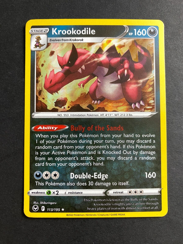 Pokemon Krookodile 113/195 Silver Tempest Holo NM