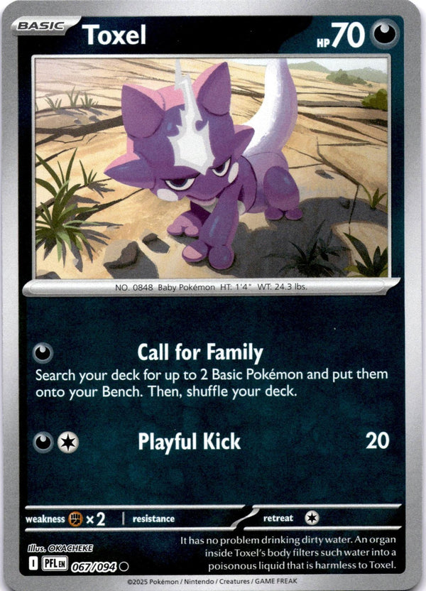 Pokemon Toxel 067/094 Phantasmal Flames Reverse Holo NM