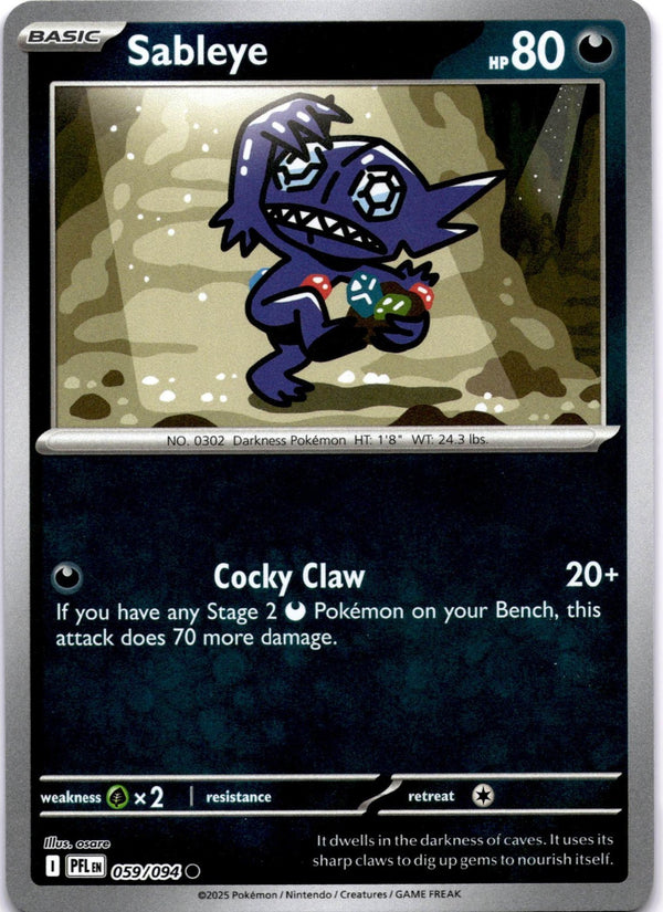 Pokemon Sableye 059/094 Phantasmal Flames Reverse Holo NM