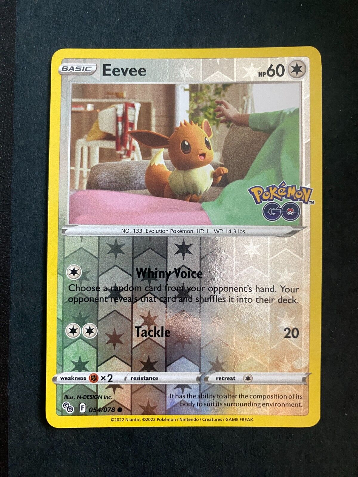 Pokemon Eevee 054/078 Pokemon Go Reverse Holo NM