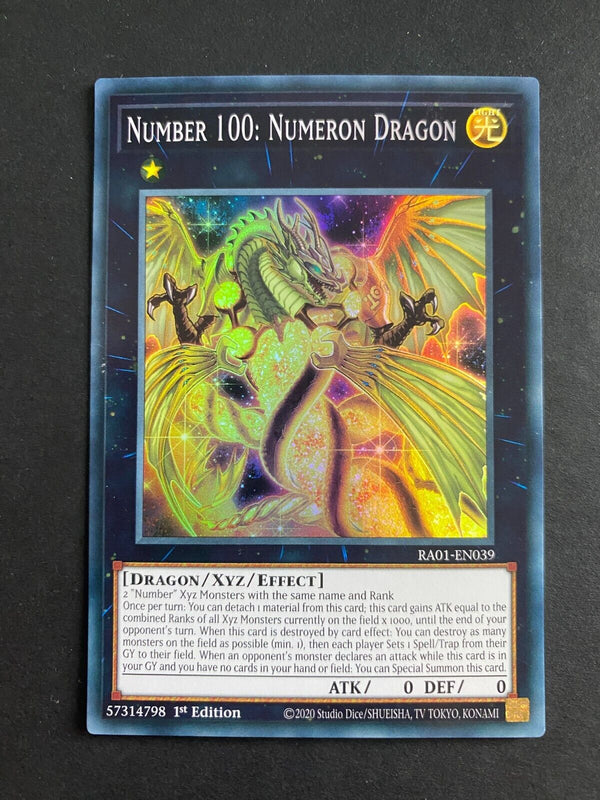 Yugioh Number 100: Numeron Dragon RA01-EN039 Super Rare 1st Edition LP