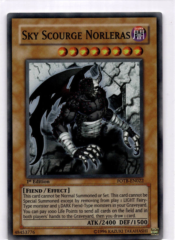 Yugioh Sky Scourge Norleras FOTB-EN022 Common 1st Edition MP