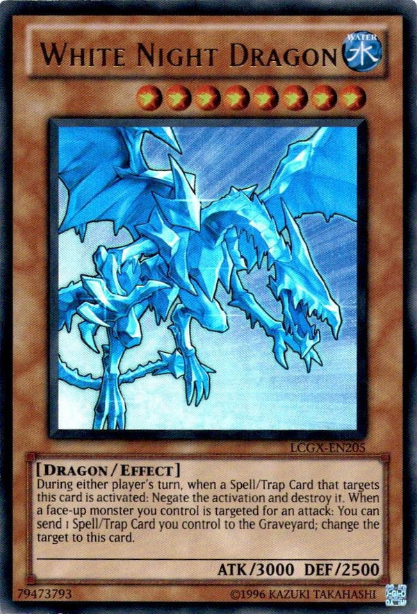Yugioh White Night Dragon LCGX-EN205 Ultra Rare Unlimited Edition NM