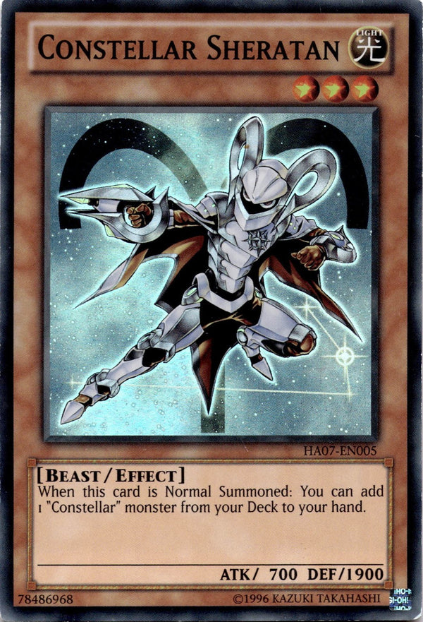 Yugioh Constellar Sheratan HA07-EN005 Super Rare Unlimited Edition DAMAGED