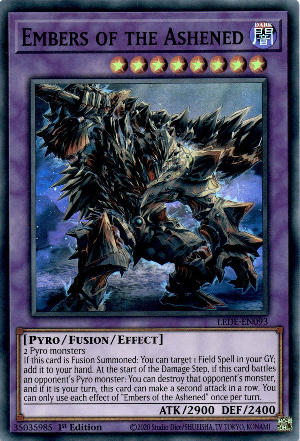 Yugioh Embers of the Ashened LEDE-EN093 Super Rare 1st Edition NM