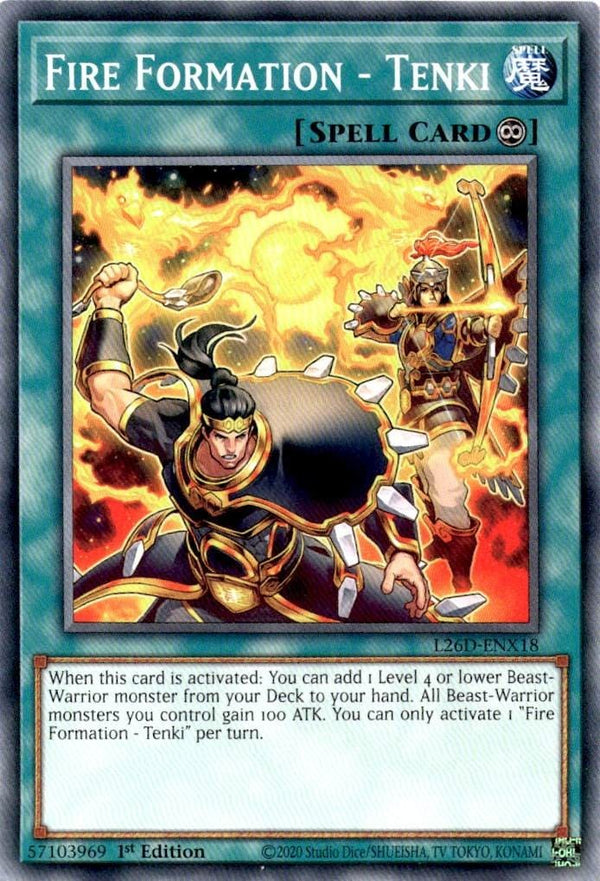 Yugioh Fire Formation - Tenki L26D-ENX18 Common 1st Edition NM
