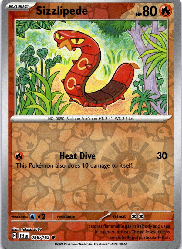 Pokemon Sizzlipede 036/162 Temporal Forces Reverse Holo NM