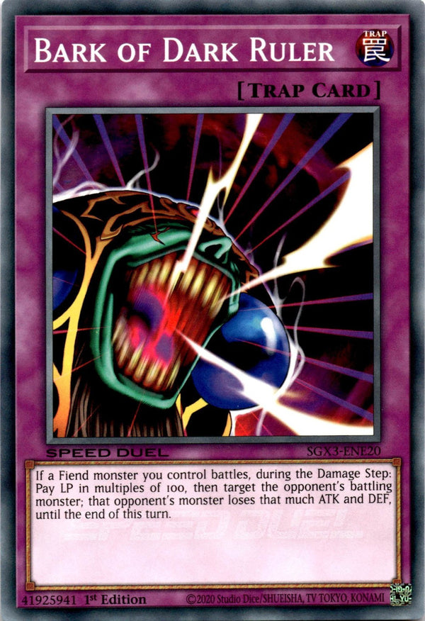 Yugioh Bark of Dark Ruler SGX3-ENE20 Speed Duel Common 1st Ed NM