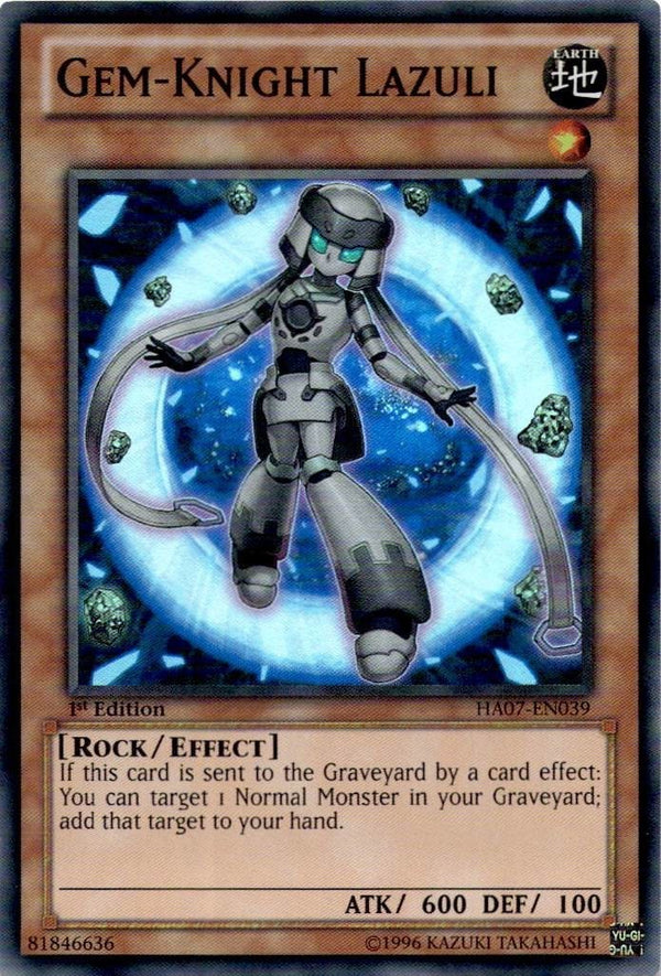 Yugioh Gem-Knight Lazuli HA07-EN039 Super Rare 1st Edition NM