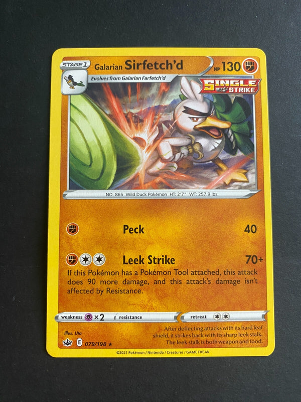 Pokemon Galarian Sirfetch'd 079/198 Chilling Reign Rare Non Holo VLP/NM