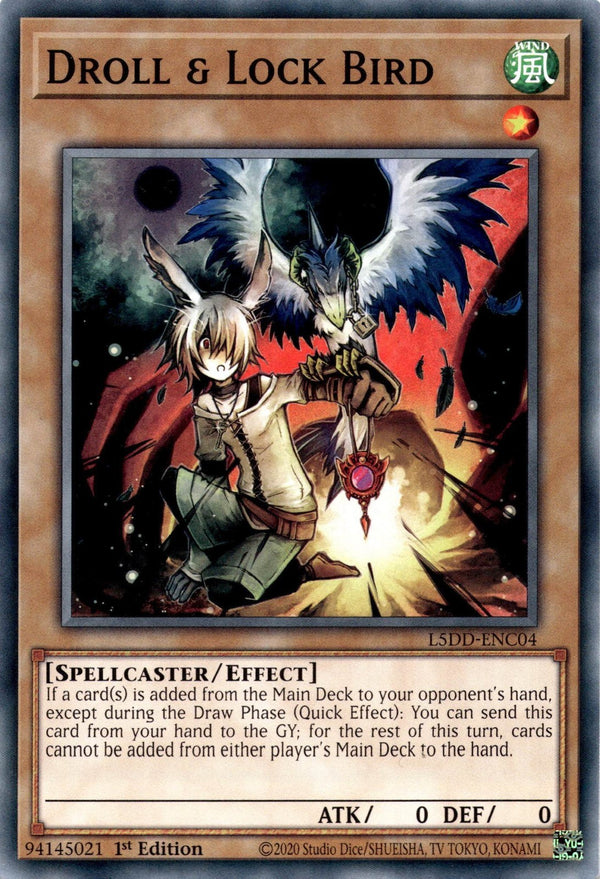 Yugioh Droll & Lock Bird L5DD-ENC04 Common 1st Edition NM