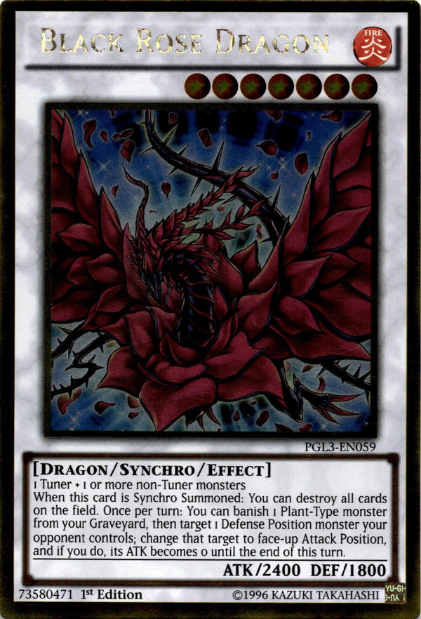 Yugioh Black Rose Dragon PGL3-EN059 Gold Rare 1st Edition NM
